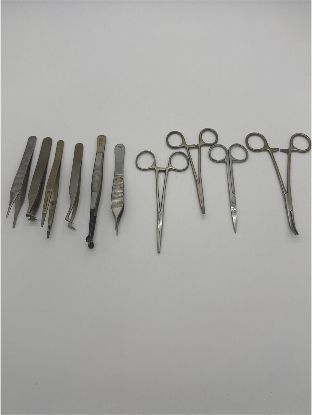 Vintage 10-Pc Medical Forceps & Hemostat Lot - DZM & Amico Precision Tools